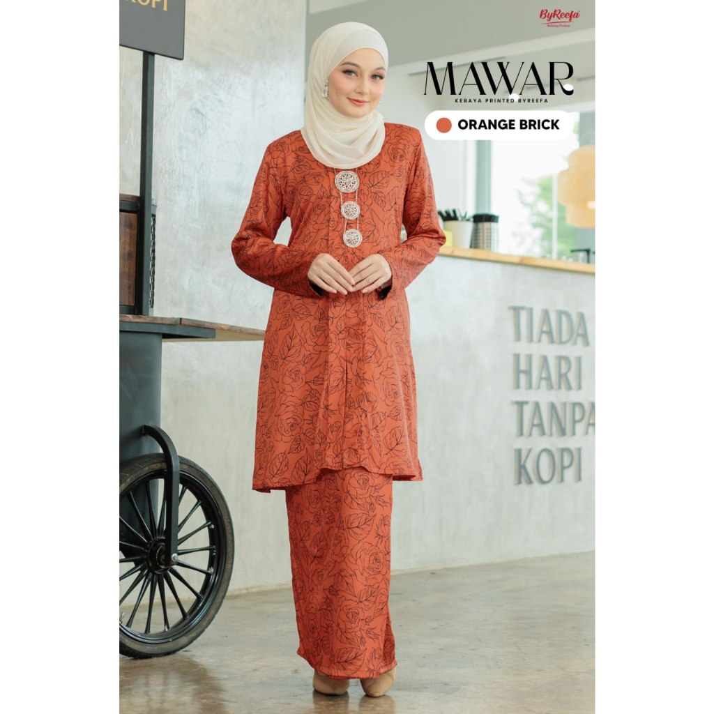 [Raya 2024] Kebaya Printed MAWAR ByReefa Collection | Armani Silk Sejuk ...