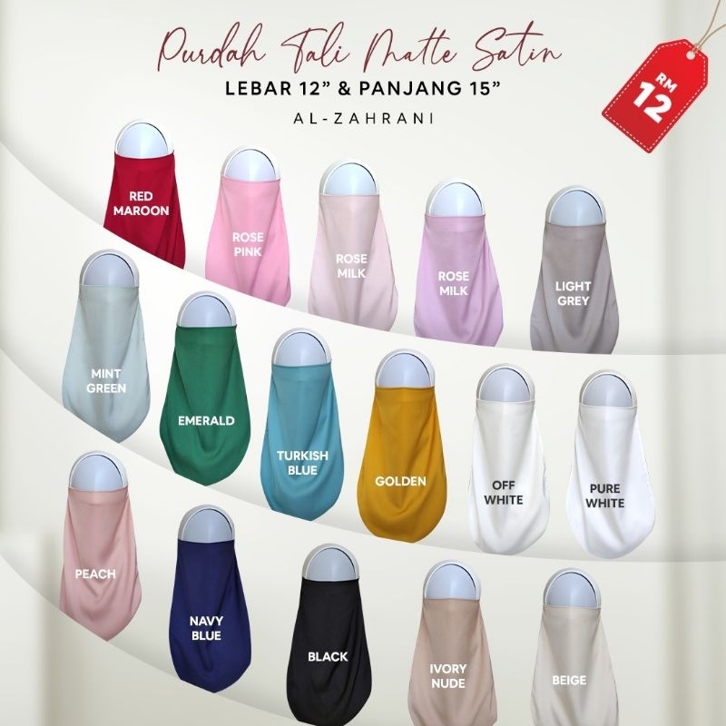 Purdah Tali Matte Satin Raya 2024 | Shopee Malaysia