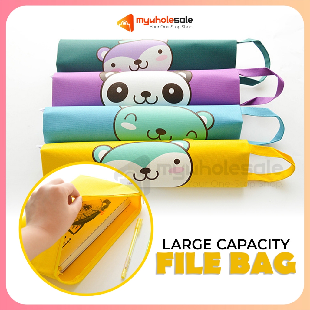 Large Capacity A4 File Bag Student Tote Bag Oxford Canvas Document ...