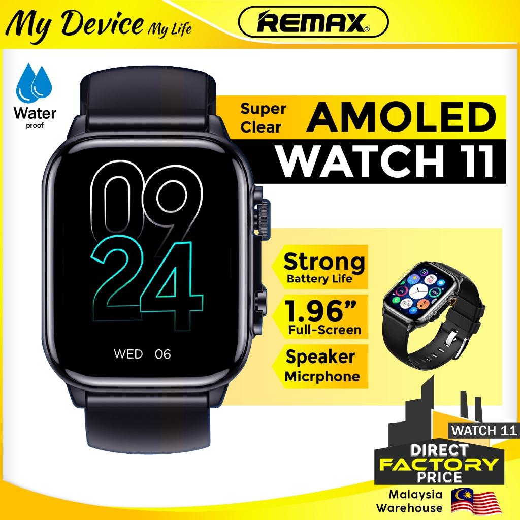 REMAX AMOLED Smart Watch 11 Waterproof Bluetooth Call NFC Microphone ...