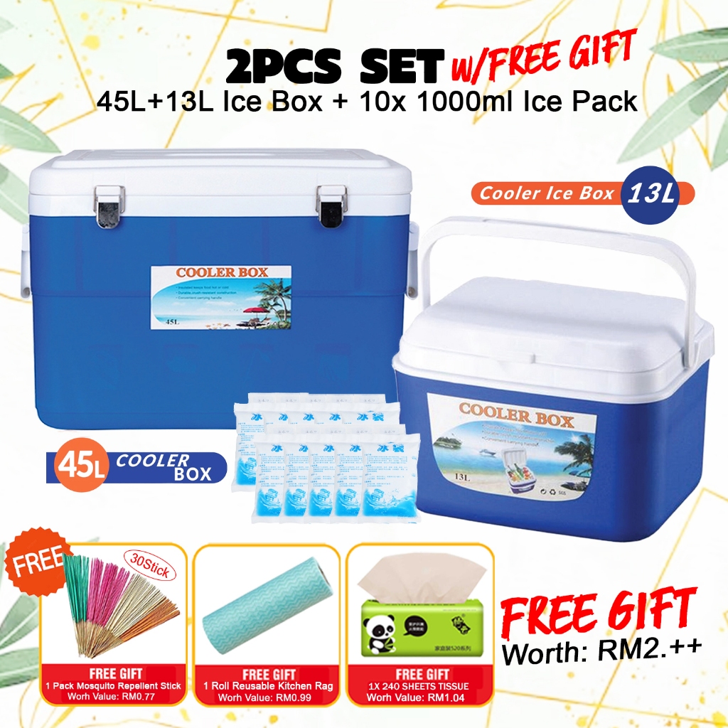 27L 45L Big Cooler Ice Box Heavy Duty Storage Portable Cold Box Icebox ...