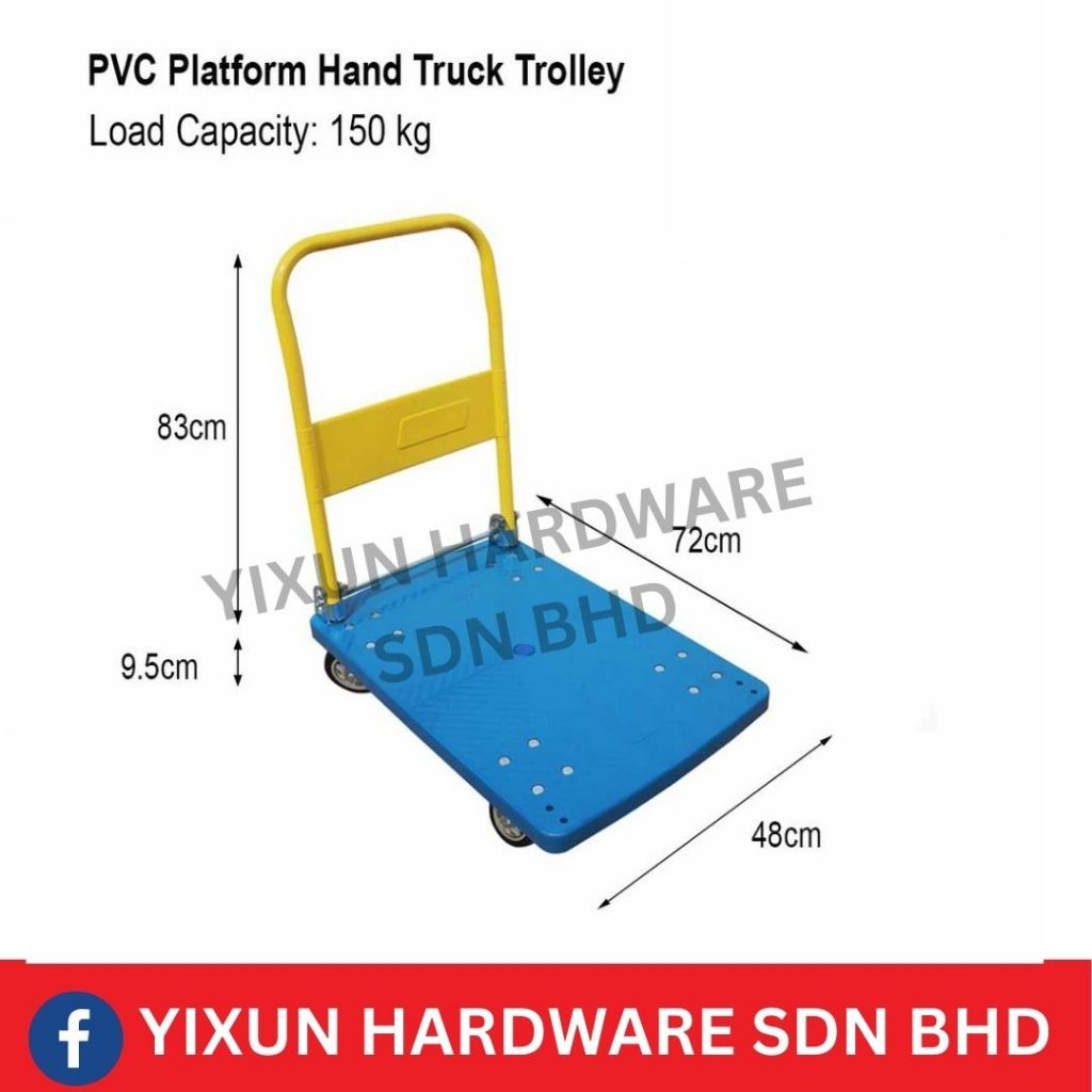 PVC Platform Hand Truck Trolley Foldable Yellow Blue / Kereta Troli ...