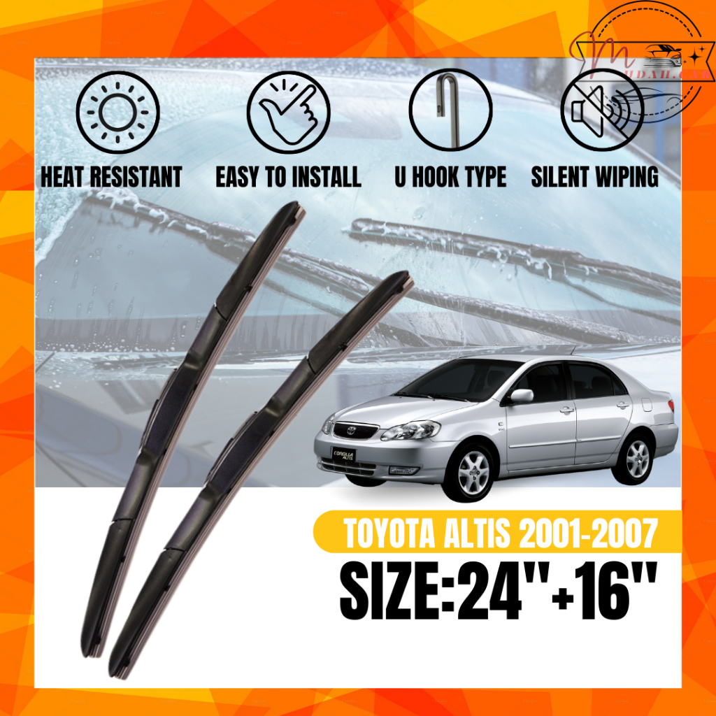 1 SET WIPER BLADE CAR WINDSHIELD WIPER FOR TOYOTA ALTIS 20012008 (24