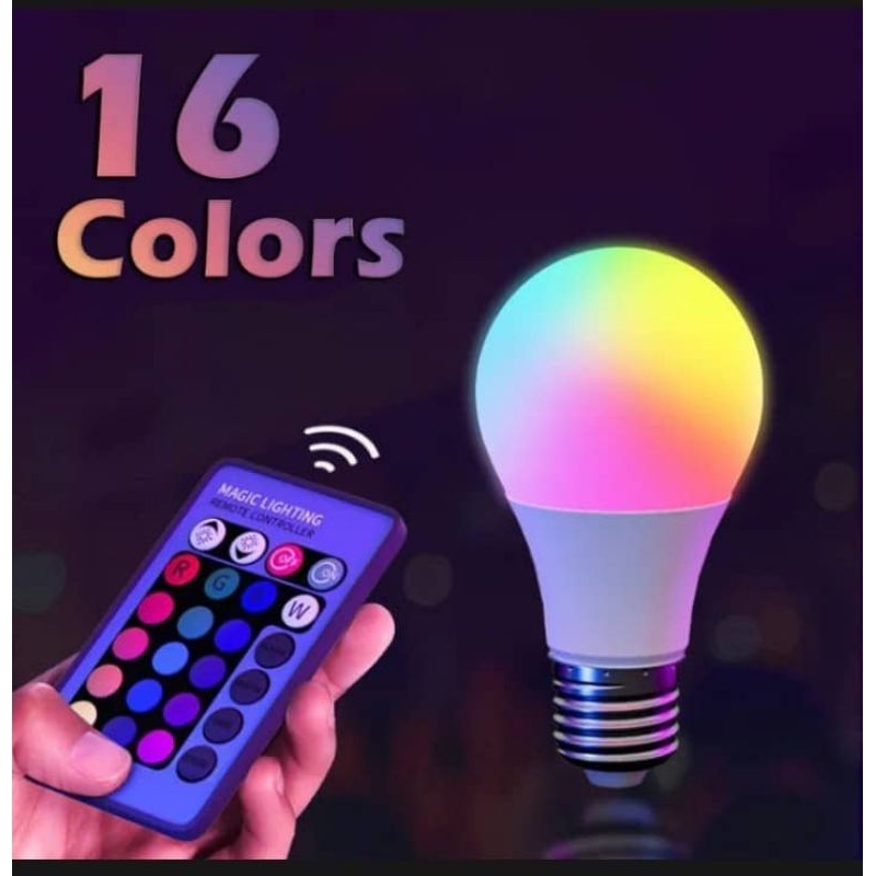 16 COLORS RGB BULB LED MULTICOLOR BULB E27 BASE 220V HOUSEHOLD LIGHTING ...