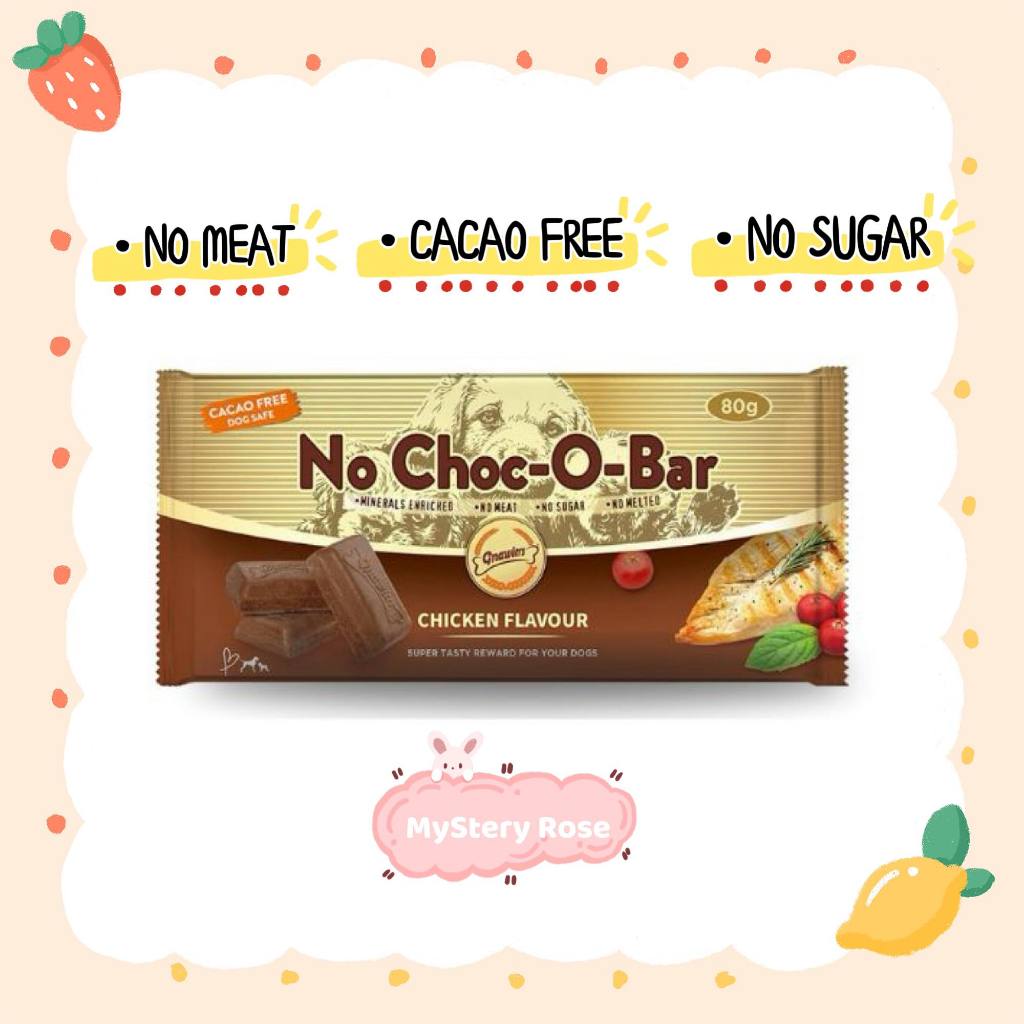 Gnawlers No Choc O Bar Chicken Flavour Chocolate Dog Treats – 80g ...