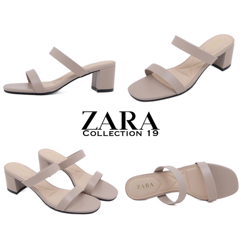 New Ready Stock Zara Luxury Ladies Elegant Stiletto Presentation Dressing Mid Heels Kasut Tumit Wanita Zara Raya Viral Shopee Malaysia