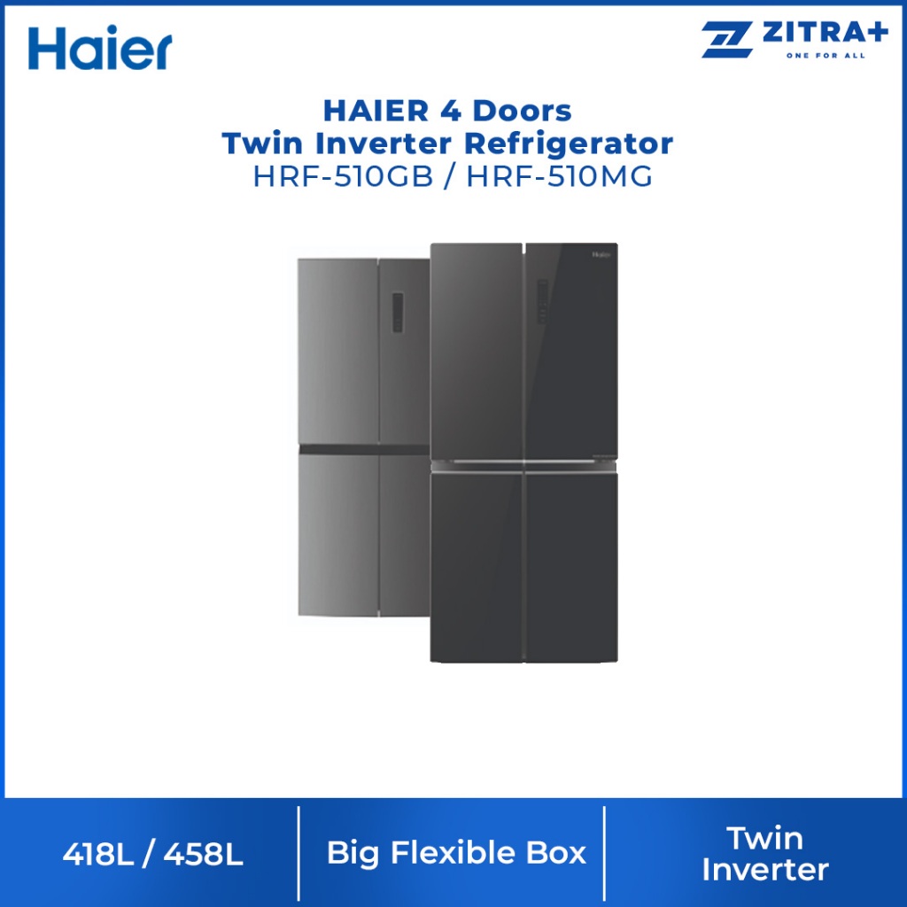 HAIER 510L 4 Doors Twin Inverter Refrigerator HRF510GB/HRF510MG