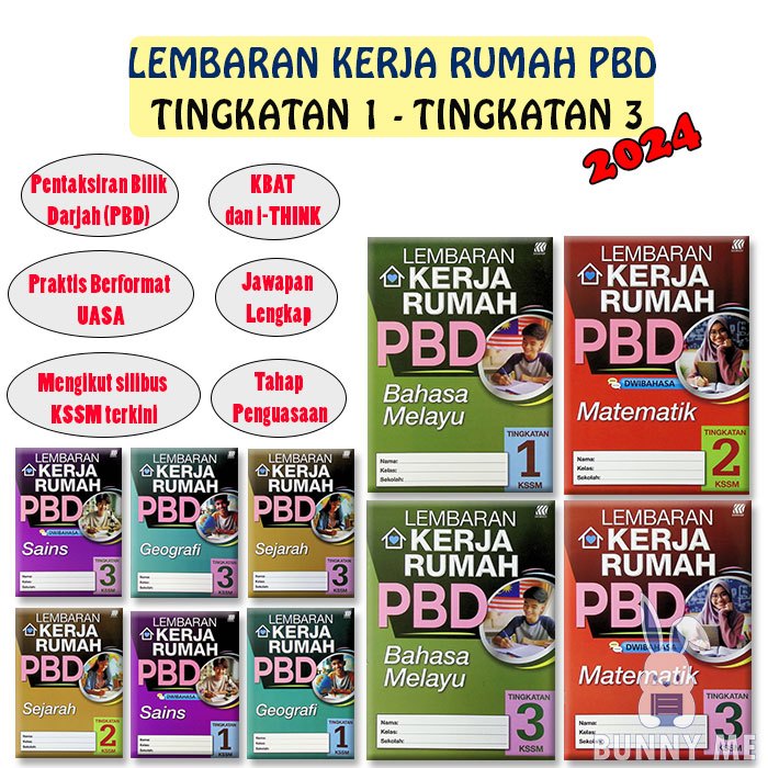 [BUNNY] 2024 Buku Sekolah : Lembaran Kerja Rumah UASA KSSM Tingkatan 1 ...