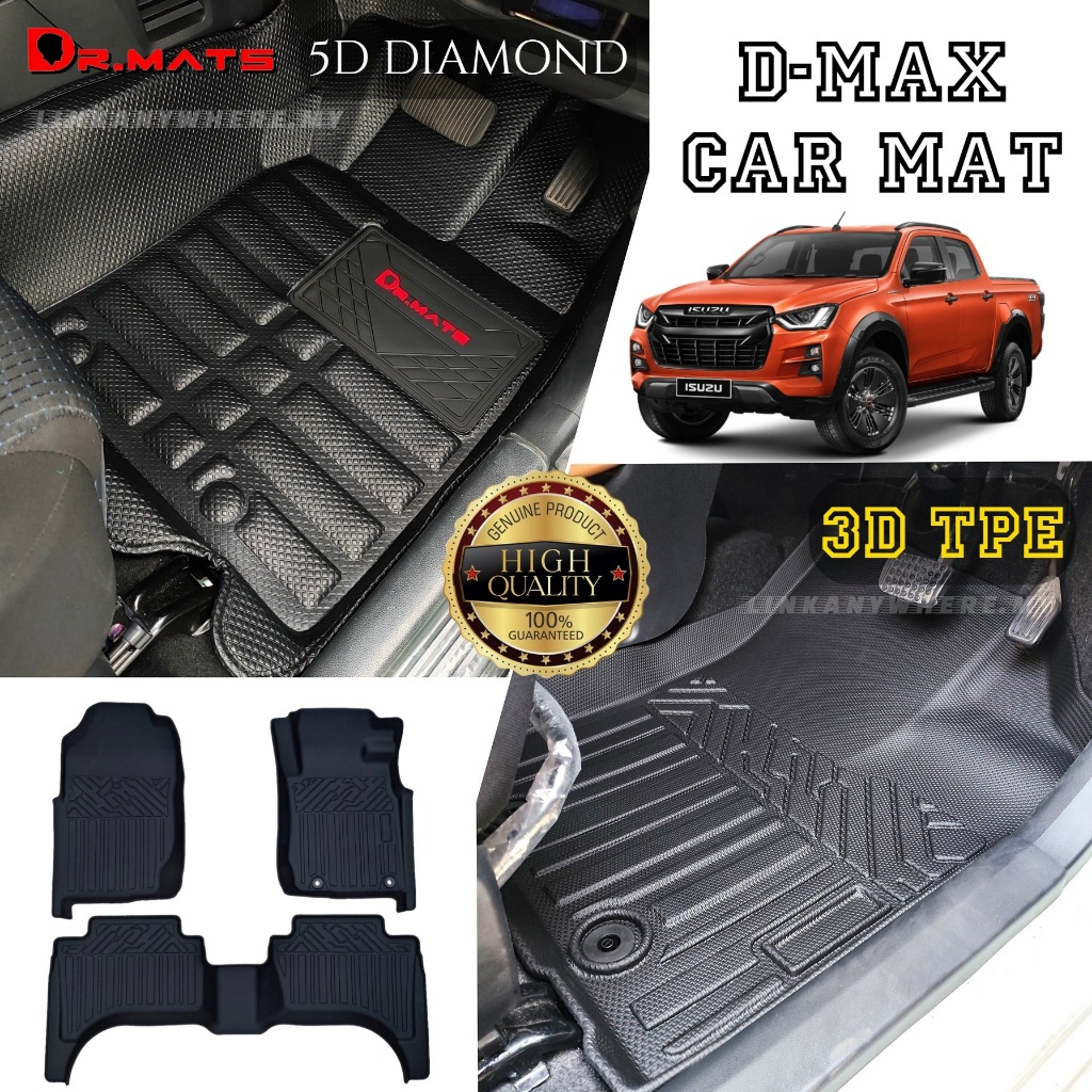 5D DIAMOND DR.MATS Carpet for ISUZU DMAX DMAX 20132023 3D Carpet TPE