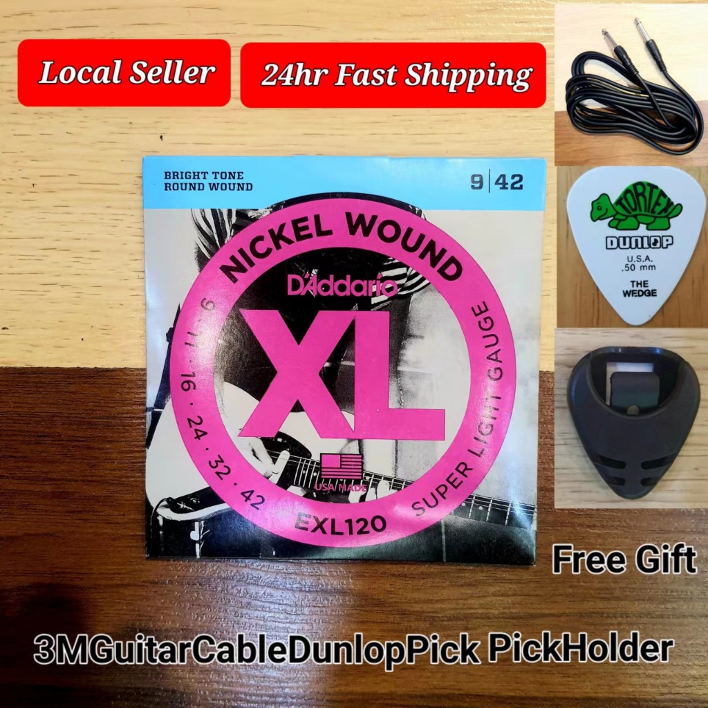 D'Addario EXL120 -Electric Guitar String, Super Light 9-42 Free 3m ...