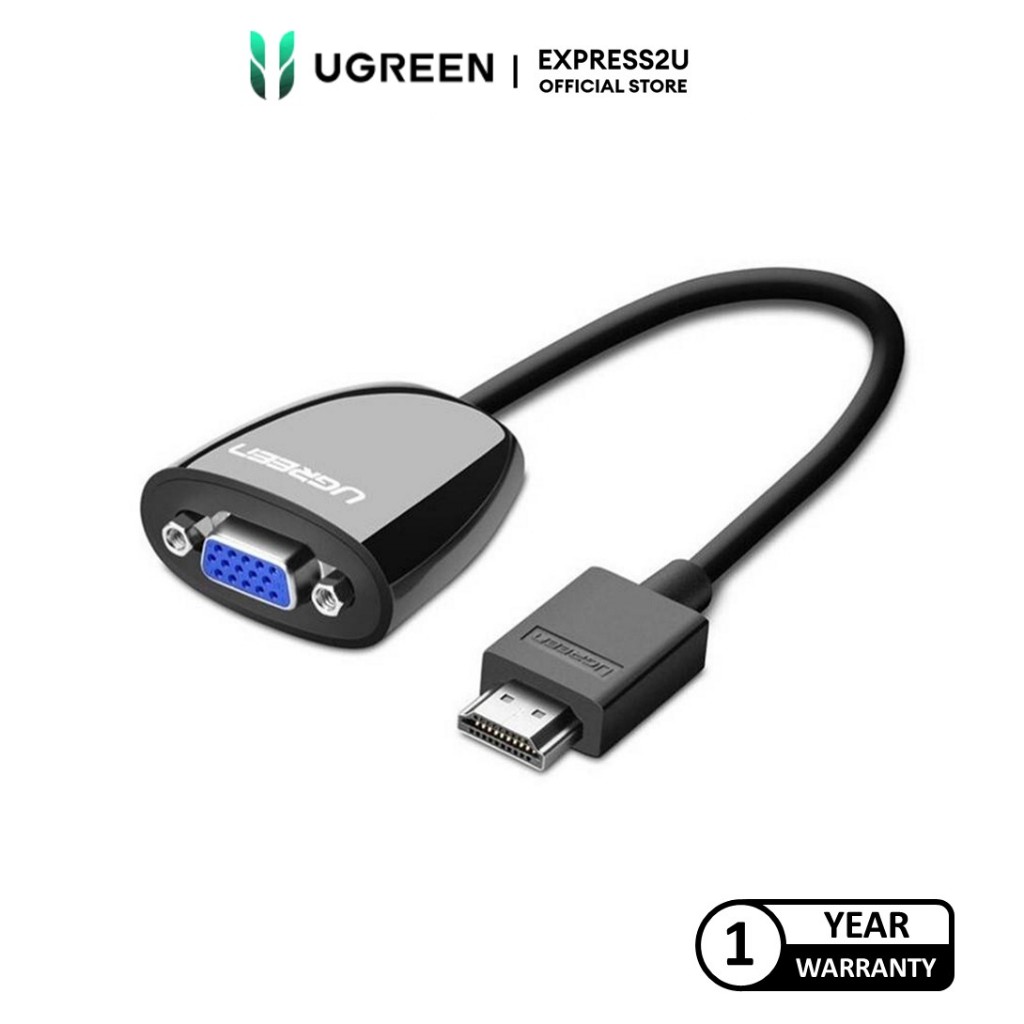 UGREEN HDMI TO VGA CONVERTER WITHOUT AUDIO (BLACK) Shopee Malaysia
