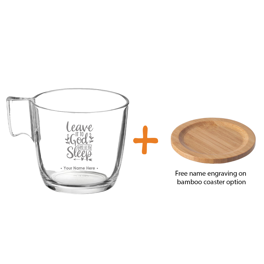 Engraved Name Personalized STELNA Clear Cup Glass Drinks Custom