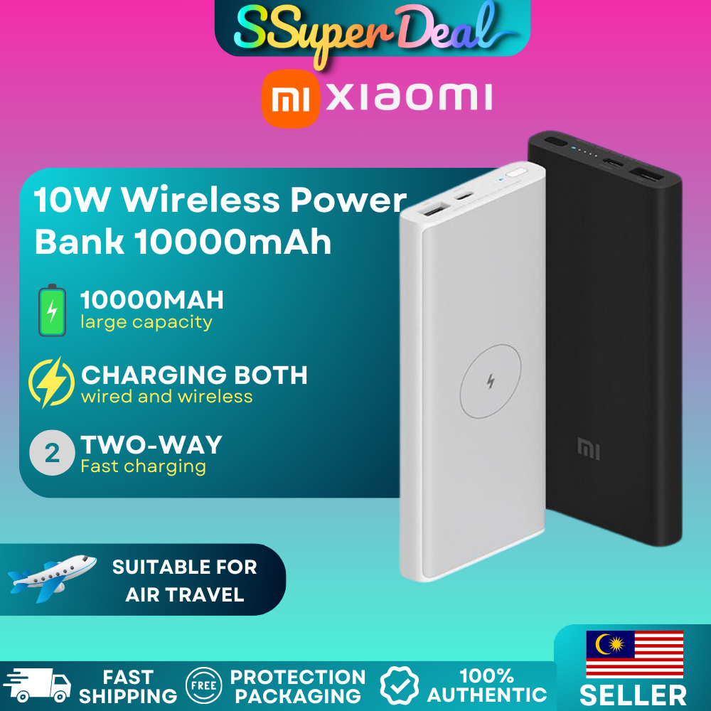 Xiaomi Mi Wireless Dual Input Output Type C Powerbank (10W/10000mAh/22. ...