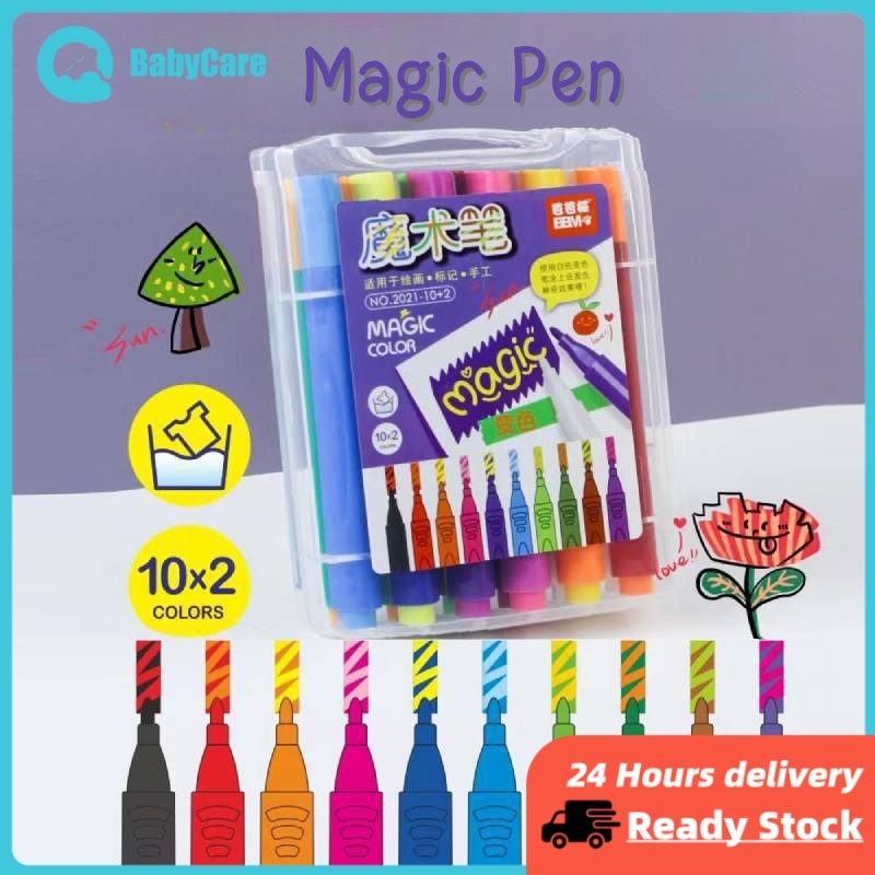 【babycare】12Pcs/Box Fun Magic Color Change 10 Plus 2 White Magic Pen ...