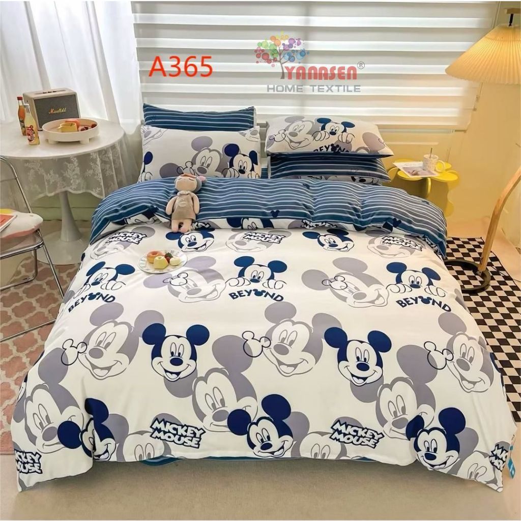 7in1 King & Queen Size Boy Cartoon Series Vintage Bedsheet With 