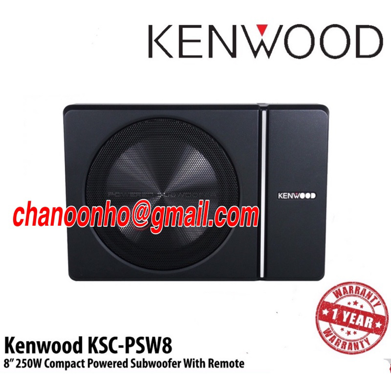 KENWOOD KSCPSW8 8” 250W POWERED ACTIVE CAR UNDERSEAT SUBWOOFER