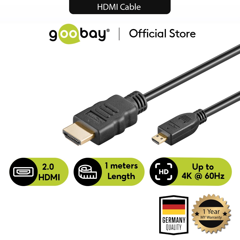 Goobay High Speed Hdmi Micro Hdmi Cable K Hz M Shopee Malaysia