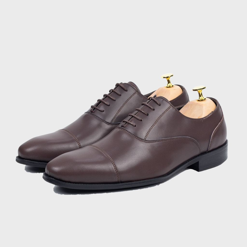 Men’s Calfskin Oxford Cap Toe Lace Up Dress Shoes