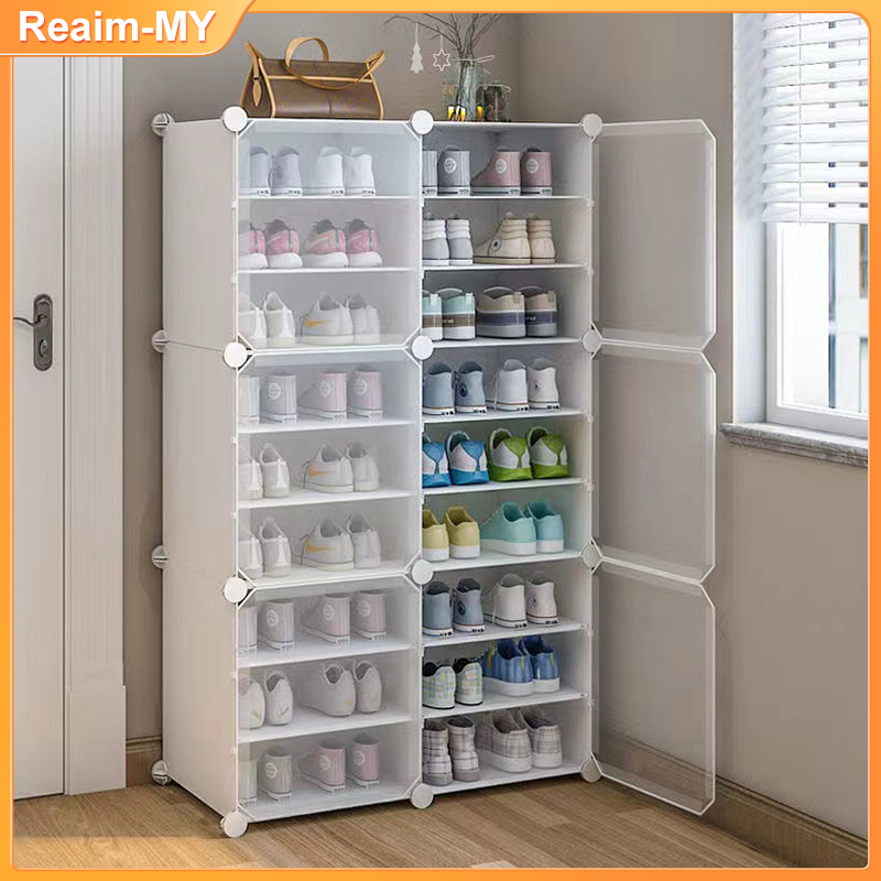 Rak Kasut Shoe Rack With Door Storage Shelf Simple Shoe Cabinet with ...