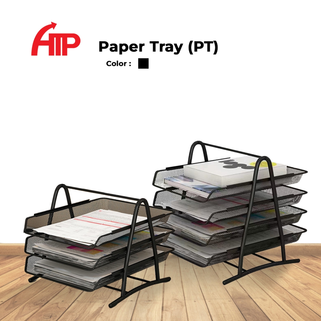 ATP 2/3/4 Tier Document Tray Steel Mesh Rack A4 Paper Holder Organizer ...