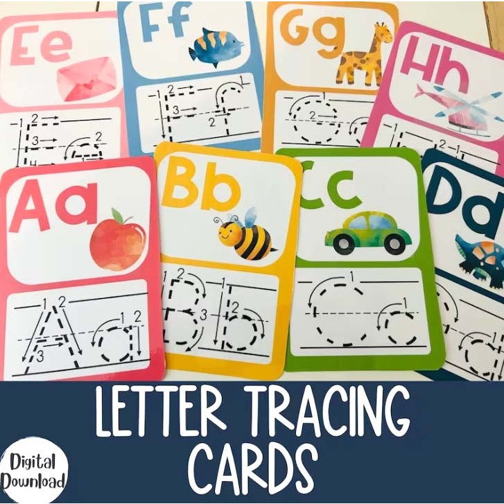 PDF] Alphabet Tracing Flashcards Printable Montessori Toddler Kids ...