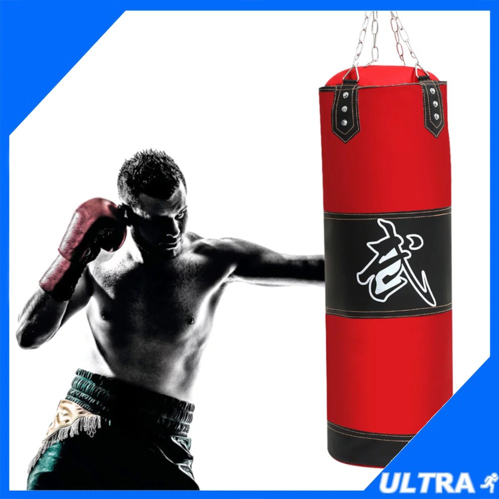 (FILLED) Gym Hanging Punching Sand Bag Kick Boxing Muay Thai Training ...