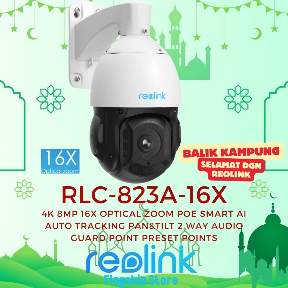 Reolink RLC-823A 16X 4K PTZ Security Camera With PoE Injector - Auto Tracking Outdoor System