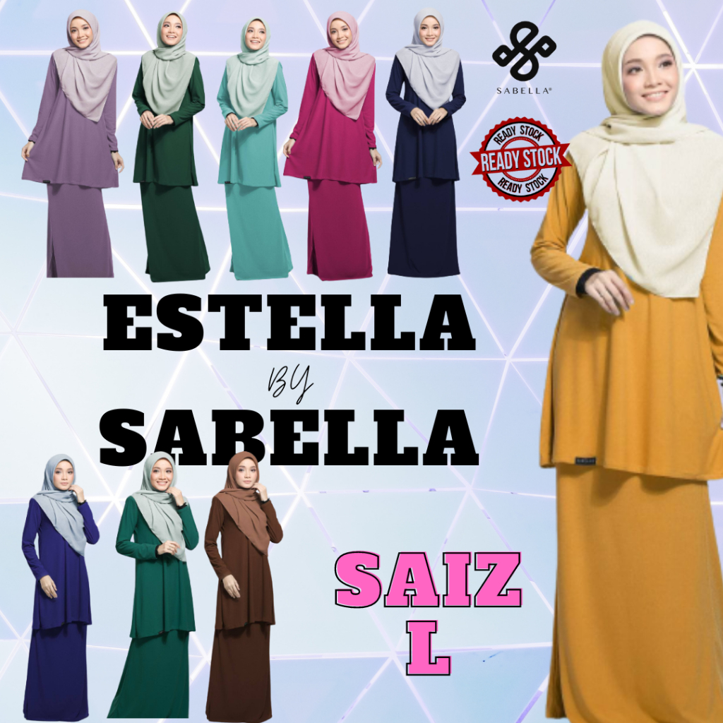 SAIZ L [ READY STOCK - POST OUT 1 - 2 HARI ] BAJU KURUNG ESTELLA BY ...