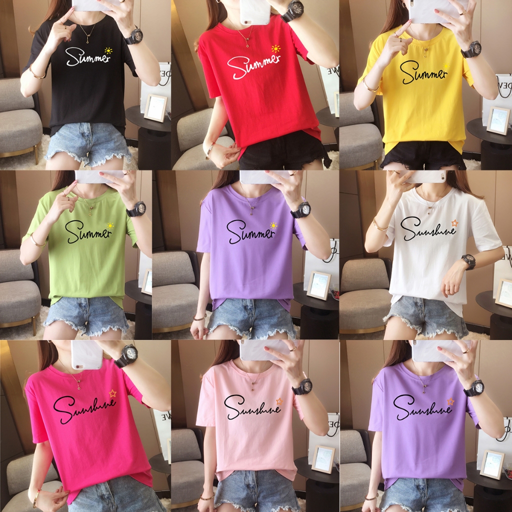 [AMYGO] 2024 Tshirt Woman Baju T shirt Perempuan Lengan Pendek Ladies ...