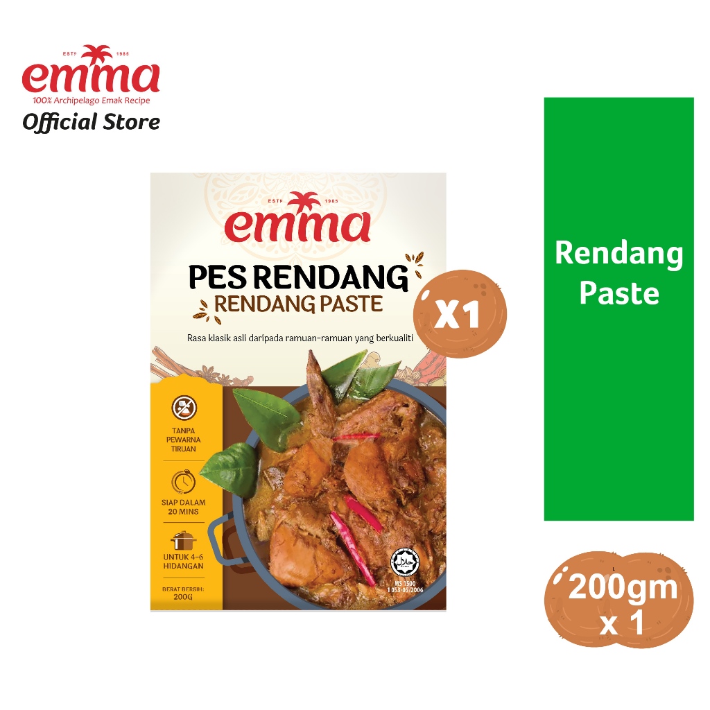 PES RENDANG AYAM DAGING RENDANG PASTE EMMA 200g | Shopee Malaysia