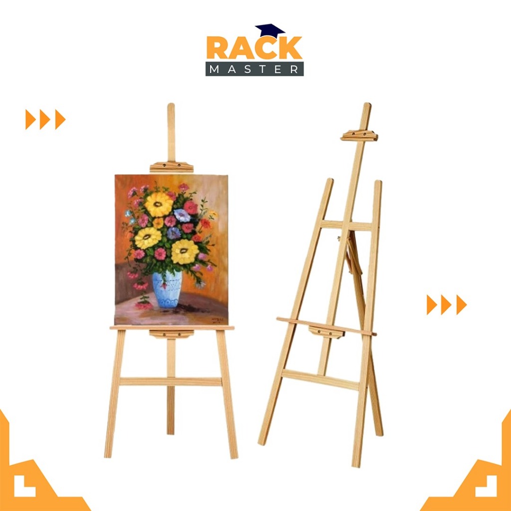𝗥𝗔𝗖𝗞 𝗠𝗔𝗦𝗧𝗘𝗥 Adjustable Easel Stand Poster Display Tripod Board Wooden Stand Art Sketch Drawing