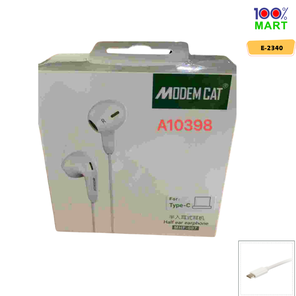 [100% Mart X Modem Cat] Half In Ear Earphone Wired Type-C 半入耳式有线耳机 Type ...