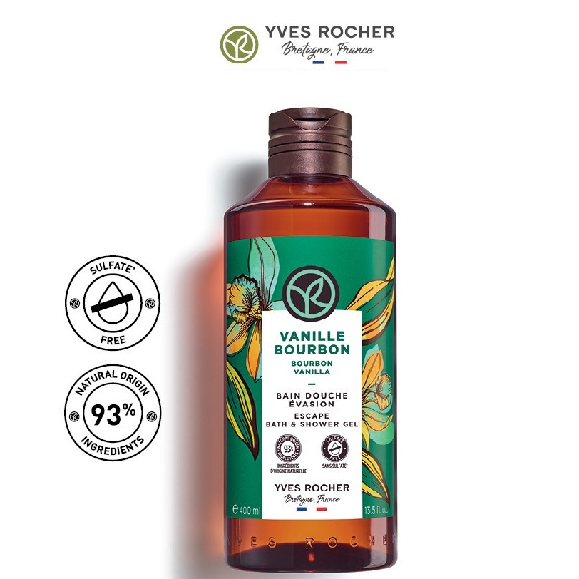Yves Rocher Bourbon Vanilla Escape Body Bath & Shower Gel (50ml, 200ml ...
