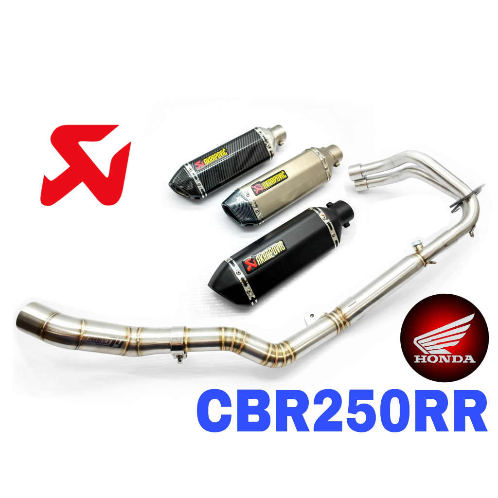 Exhaust Honda CBR250RR Full System Piping Stainless Steel Akra Long ...