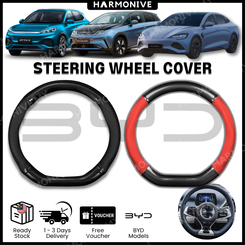 BYD Seal ATTO 3 Dolphin Carbon Fiber Sporty Steering Wheel Cover ...