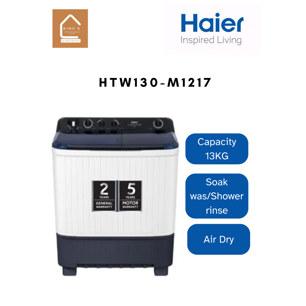 Haier 13KG Semi Auto Washing Machine HTW130-M1217 / Air Dry / Mesin ...