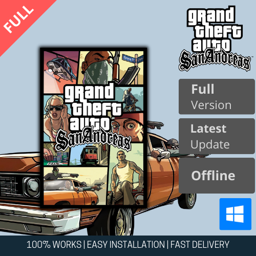 GTA SA Grand Theft Auto SAN ANREAS PC Games, Latest Version (Windows 7