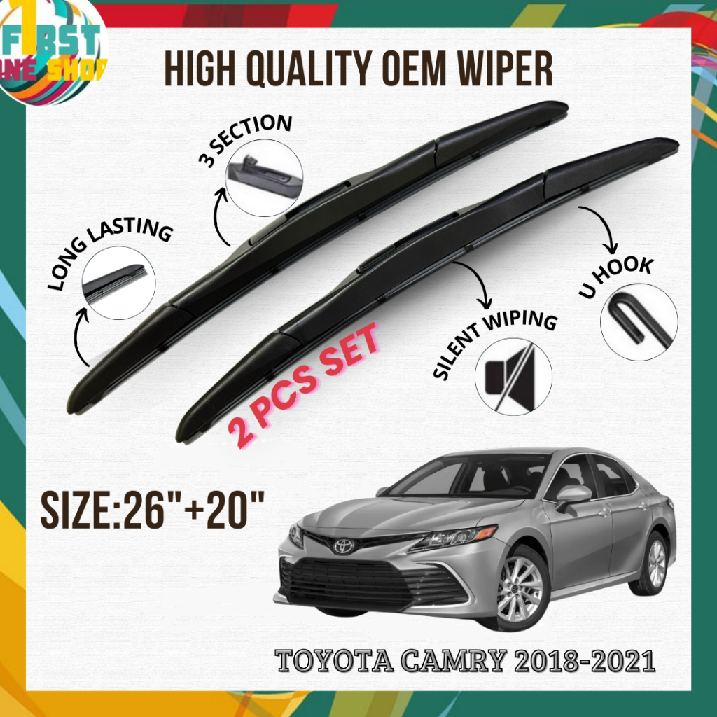 1 SET WIPER BLADE CAR WINDSHIELD WIPER FOR TOYOTA CAMRY 2018-2021 (26 ...