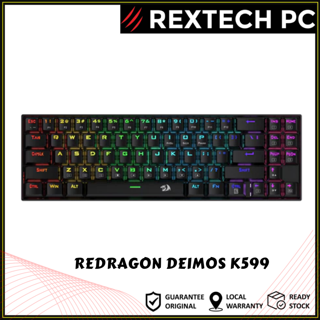 REXTECH REDRAGON K599-KRS Deimos RGB Backlit 70% Layout Compact Red ...