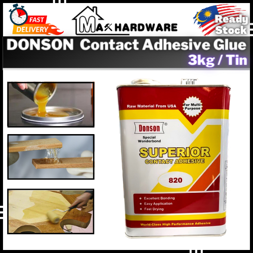 MAX DONSON 820 Formica Glue 3Kg Contact Adhesive Gam Karpet HPL Gum