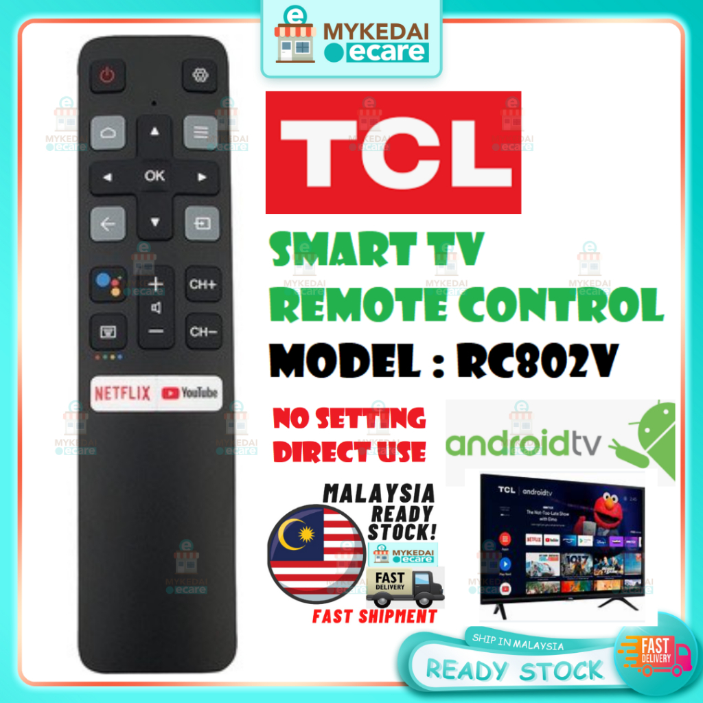 TCL Android TV RC802V for TCL Smart Tv with Google Voice Function ...