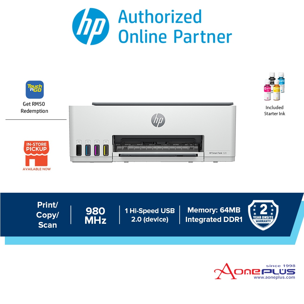 HP 520 Smart Ink Tank [Only for Window] 1F3W2A | Shopee Malaysia