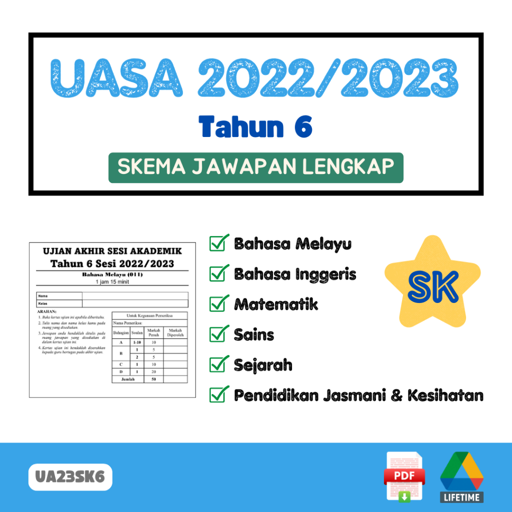 [PDF] SK UASA Ujian Akhir Sesi Akademik Tahun 6 Kertas Soalan + Skema ...