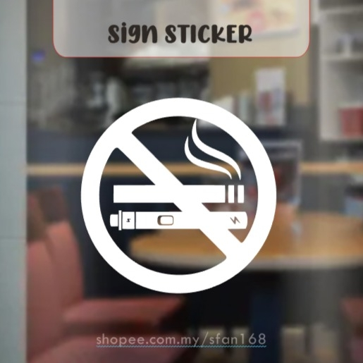 No Allowed Sign Sticker for Glass Door Window Wall Decoration | Shopee ...