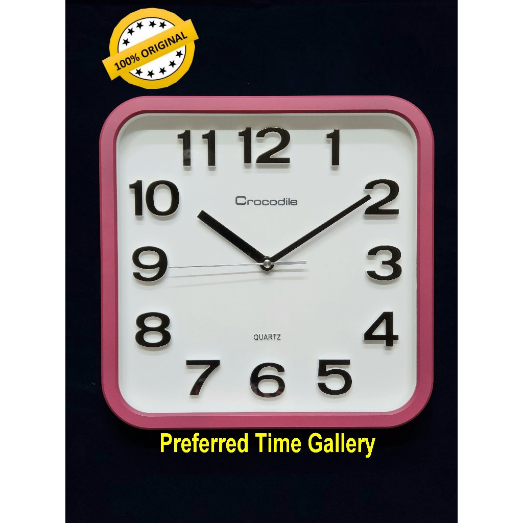 (Clock) 100% ORIGINAL Crocodile Wall Clock CW917WCKS Number Dial,Quiet ...