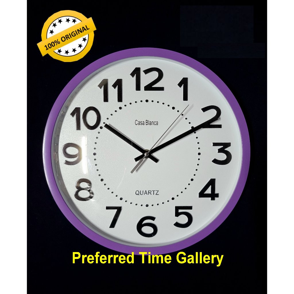(Clock) 100% ORIGINAL Casa Blanca Wall Clock WH6249 Purple Case Curve ...