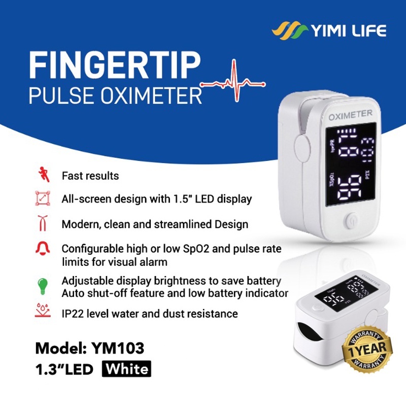 YIMI LIFE FingerTip Pulse Oximeter YM103 Accurate Fast Spo2 Reading ...