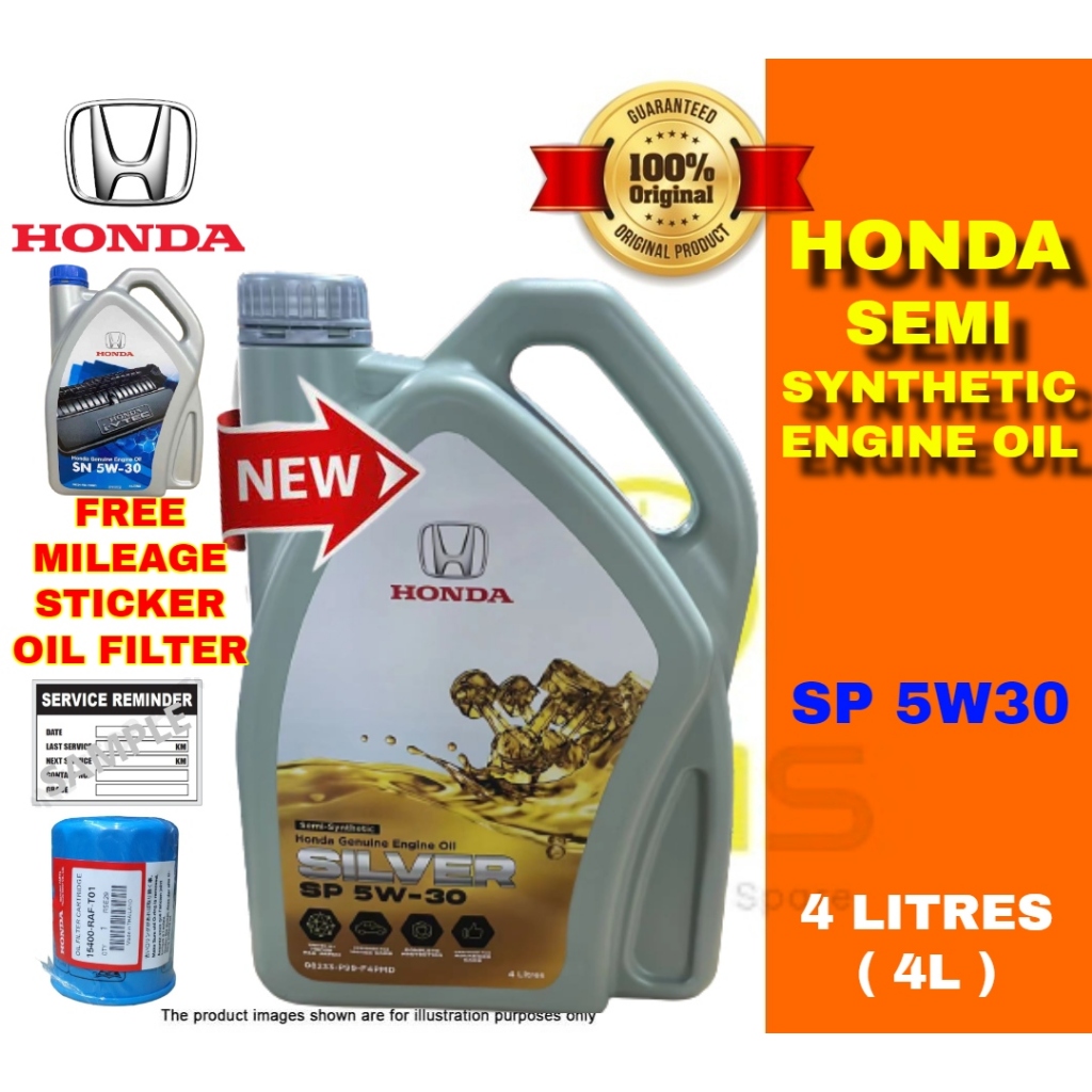 ( 100% Original ) HONDA Genuine Engine Oil NEW Semi Synthetic 5W30 4L ...