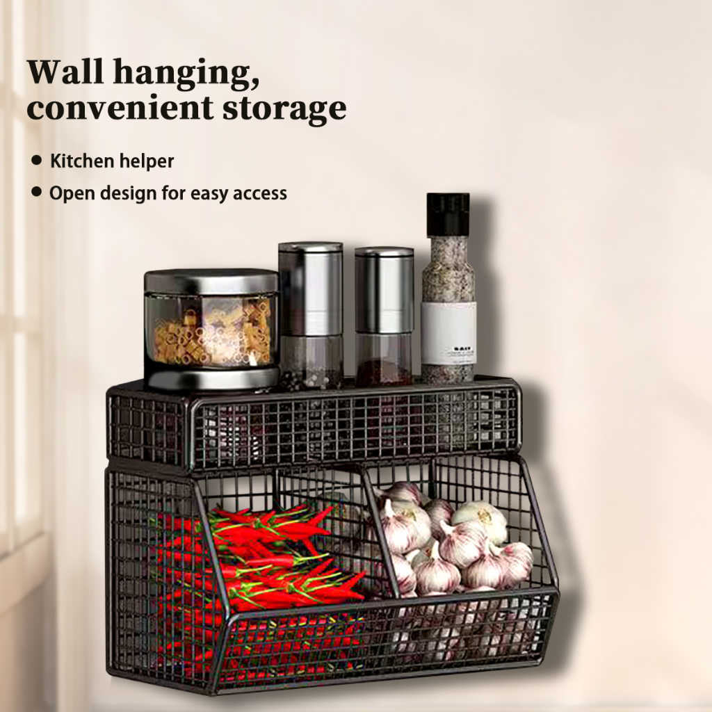 Kitchen Shelf, OnionGinger And Garlic Seasoning Hanging Type Storage ...
