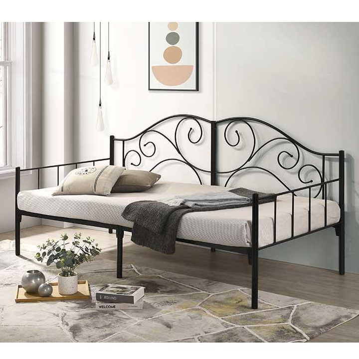 Single Bed With Mattress Included Panana Day Bed With Trundle - Metal - View #9